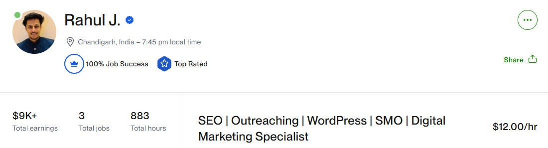 Rahul Jindal freelance seo consultant