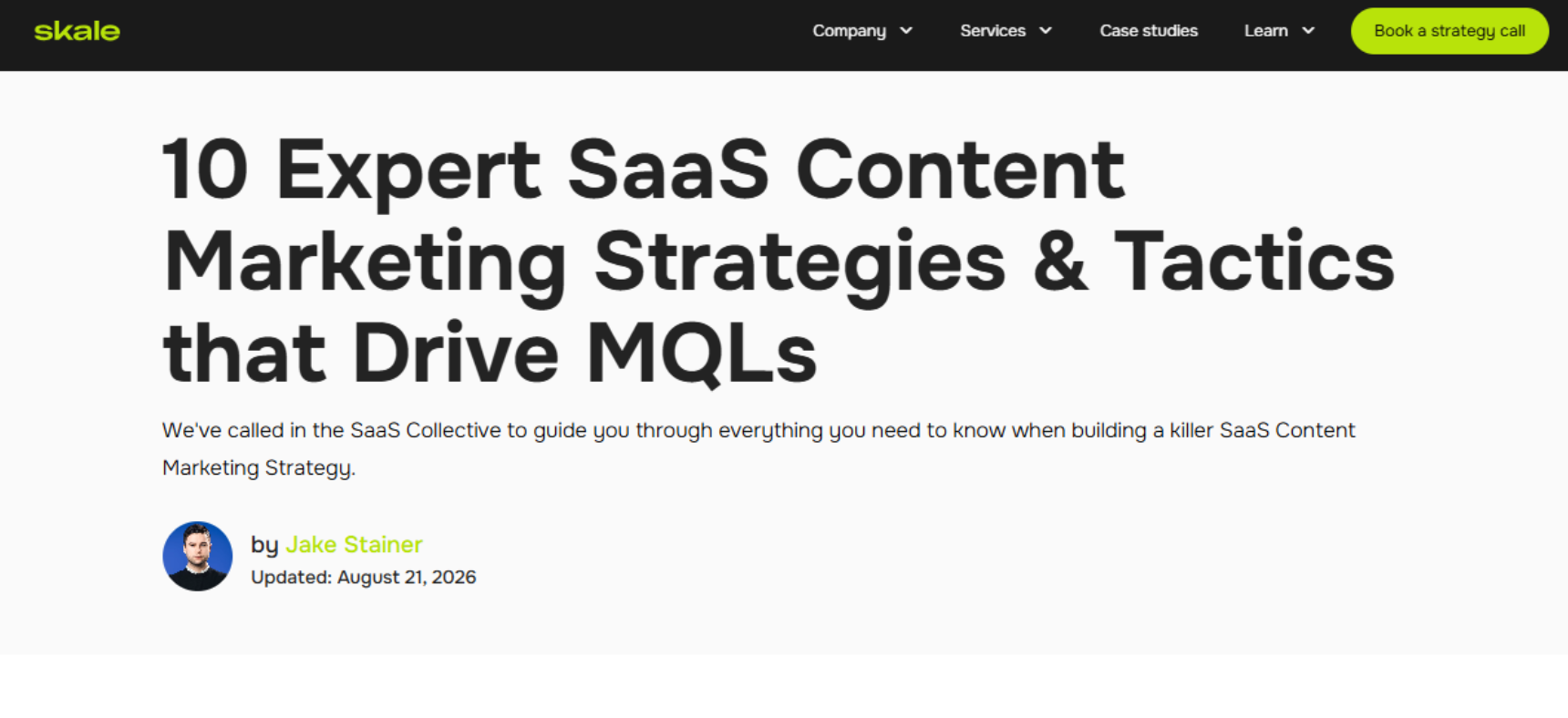 Skale SaaS Blog Content